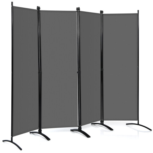 Costway 4-Panel Room Divider 173cm Folding Privacy Screen Portable Divider