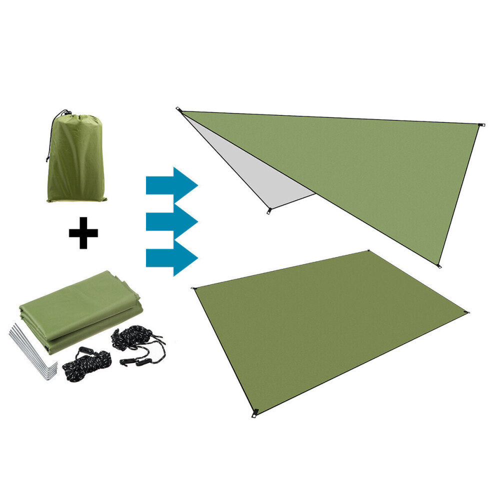 (M) 210D Oxford Fabric Army Green Moisture-proof Tent Shelter Folding Awning Tarp Hammock Rain Sunshade Picnic Mat Outdoor Camping Trave
