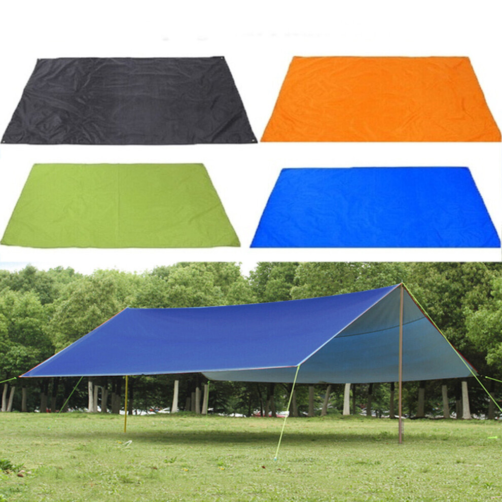 (Black) 210x300cm Outdoor Camping Tent Sunshade Rain Sun UV Beach Canopy Awning Shelter Beach Picnic Mat Ground Pad