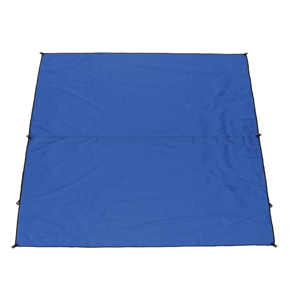 (Blue) 300x300cm Outdoor Camping Tent Sunshade Rain Sun UV Beach Canopy Awning Shelter Beach Picnic Mat Ground Pad Tent Sunshade