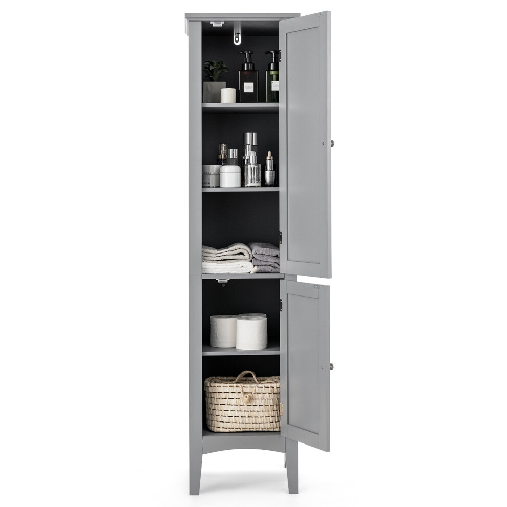 5 -Tier Bathroom High Storage Cabinet Freestanding Organizer 2 Shelves