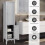 Costway 5 -Tier Bathroom High Storage Cabinet Freestanding Organizer 2 Shelves 4