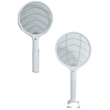 (White, Type B) 2 in 1 Mosquito Swatter Handheld Wall-mounted Dual Use USB Rechargeable Household Killer Mosquito Lamp Mosquito Dispeller