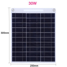 (30W) 30W Solar Panel 5V Polysilicon Flexible Portable Outdoor Waterproof Solar Cell Car Ship Camping Hiking Travel Cell Phone Charger