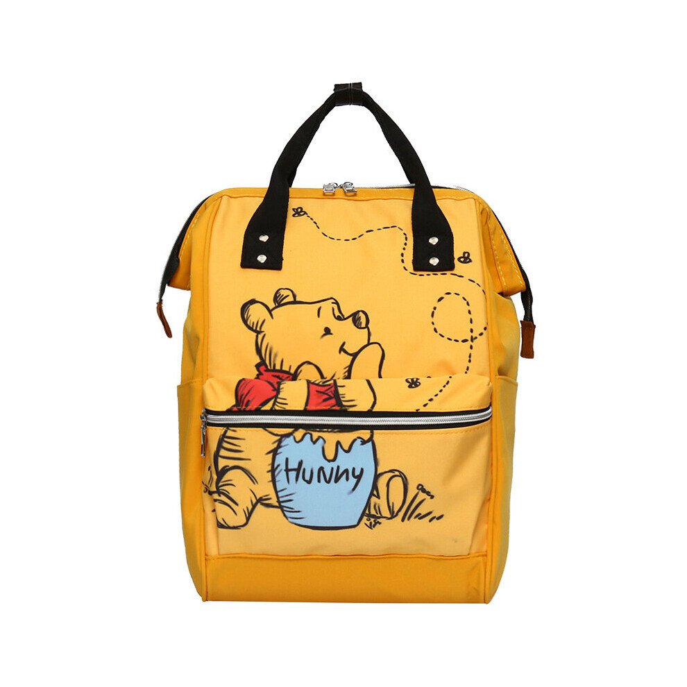 (yellow) Large Capacity Mother And Baby Bag Backpack Pooh- Bear Mommy Printed Backpack UK