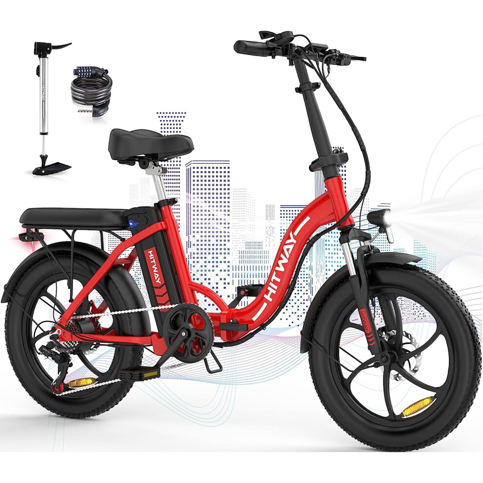 HITWAY Electric Bike,20" Ebikes, up 90KM Fold Bike Citybike MT Bicycle