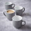 Set of 4 Grey Gloss Effect Tea Coffee Mugs Cups Kitchenware Hot Drink 350ml 1