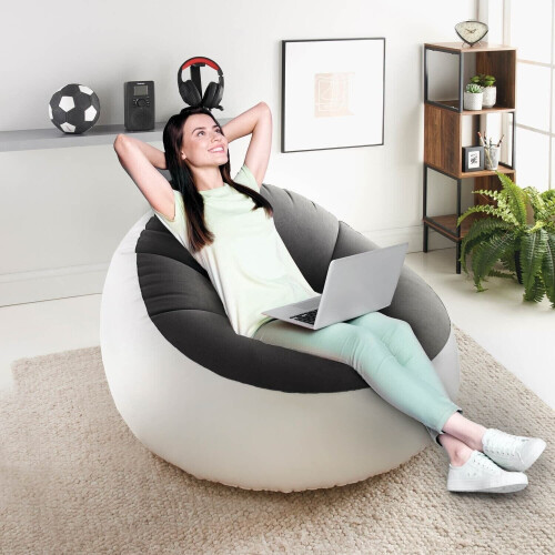 Inflatable Chairs Comfortable Lounge Chairs Soft Flocked Surface Air Seat Relax