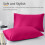 (Pink) Hotel Quality Pillowcases Pair Plain Dyed Microfiber Multi Colour Pillowcases 1