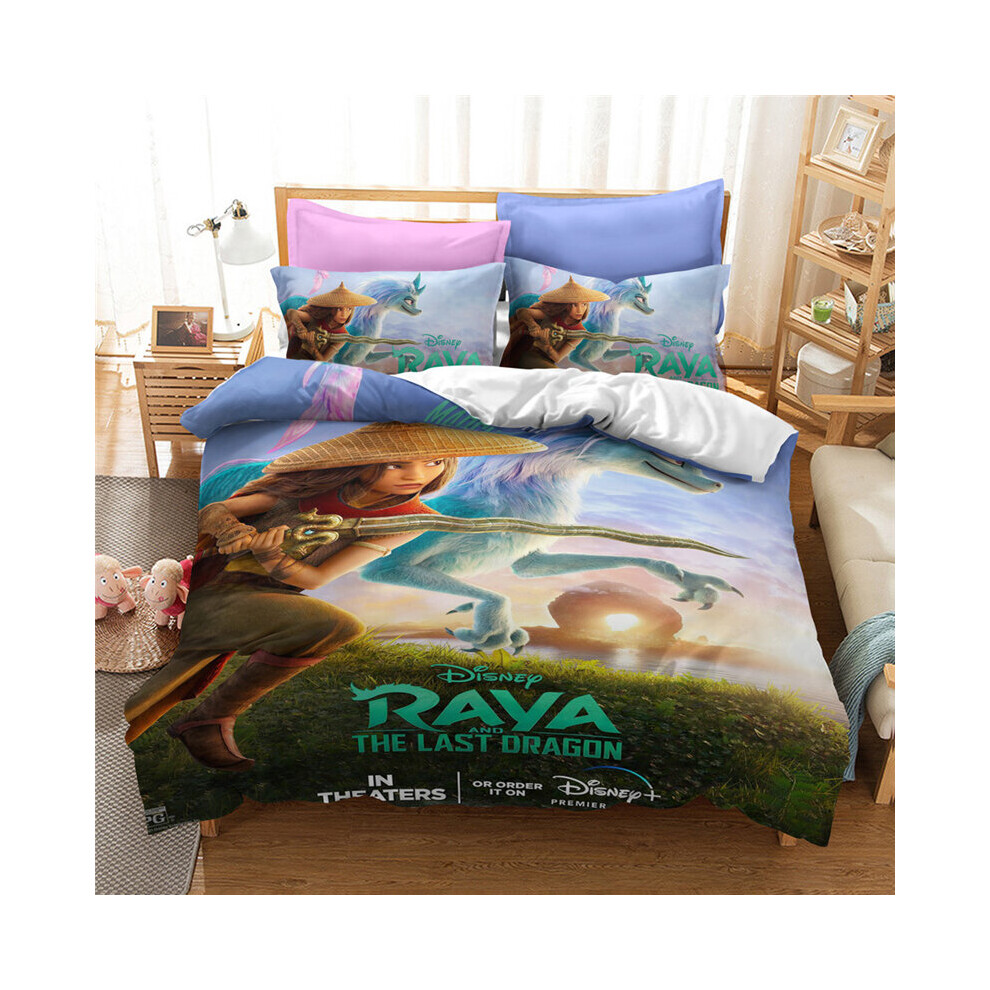 (Dragon, EU-Single-2Pcs-135x200cm ) The And Raya Last Dragon Bedding Set Duvet Cover Singledoubleking Pillowcase