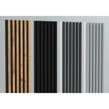 (Black on Black 02) Furneo Wall Slats Decorative Wooden Panels Oak Black Grey White Lamele 240cmx88cm