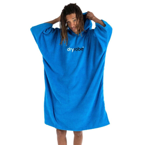 (Kids 5-9) Dryrobe Towelling Changing Robe - Cobalt Blue 2
