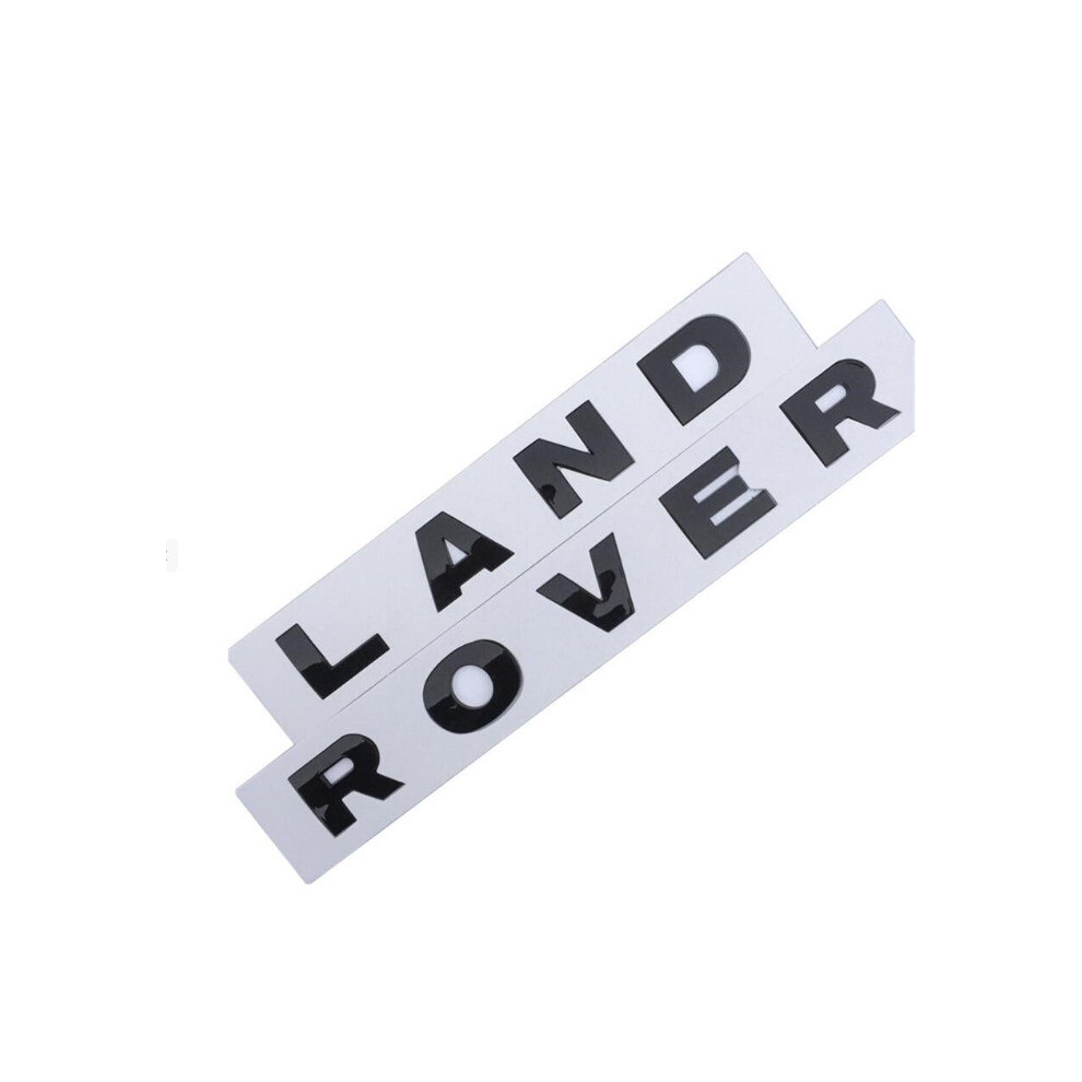 Gloss Black LAND ROVER Front &Back Grill Bonnet Badge Emblem Lettering