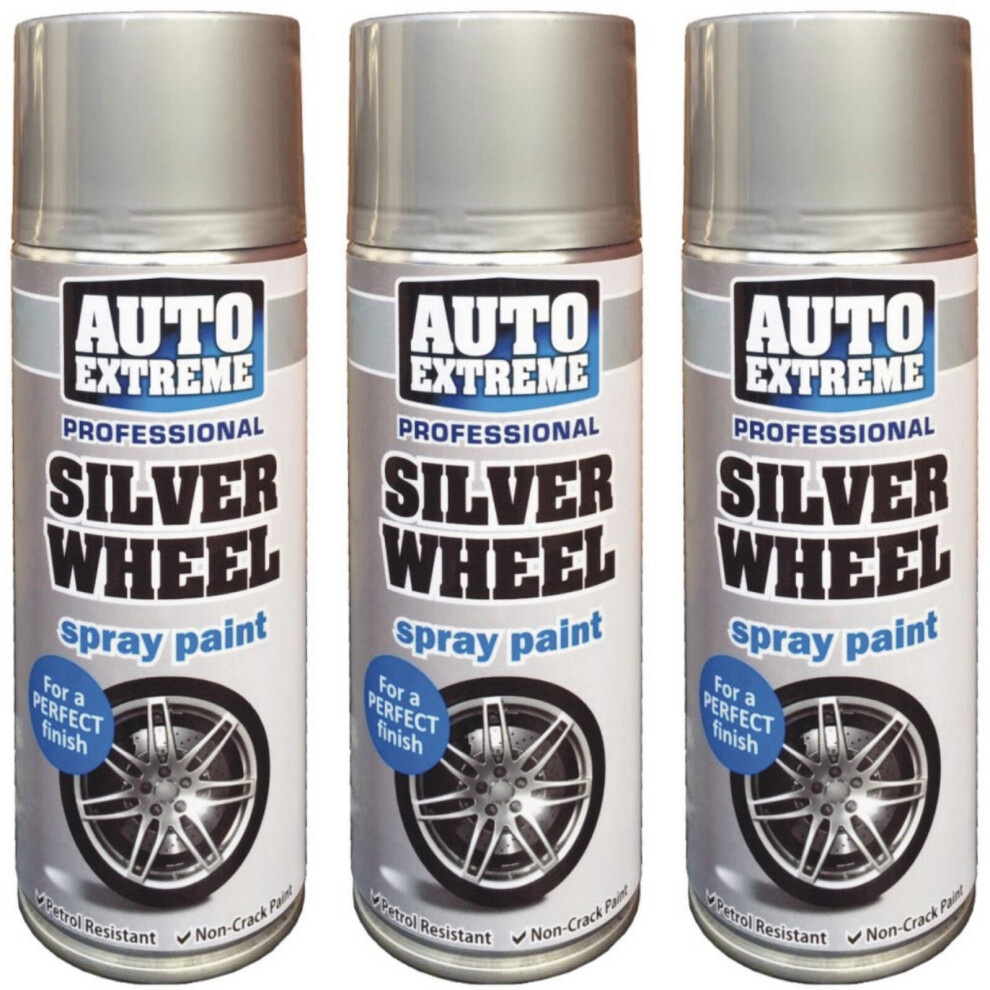 3 x 400ML Silver Alloy Wheel Spray Paint Restorer Auto Wheel Paint