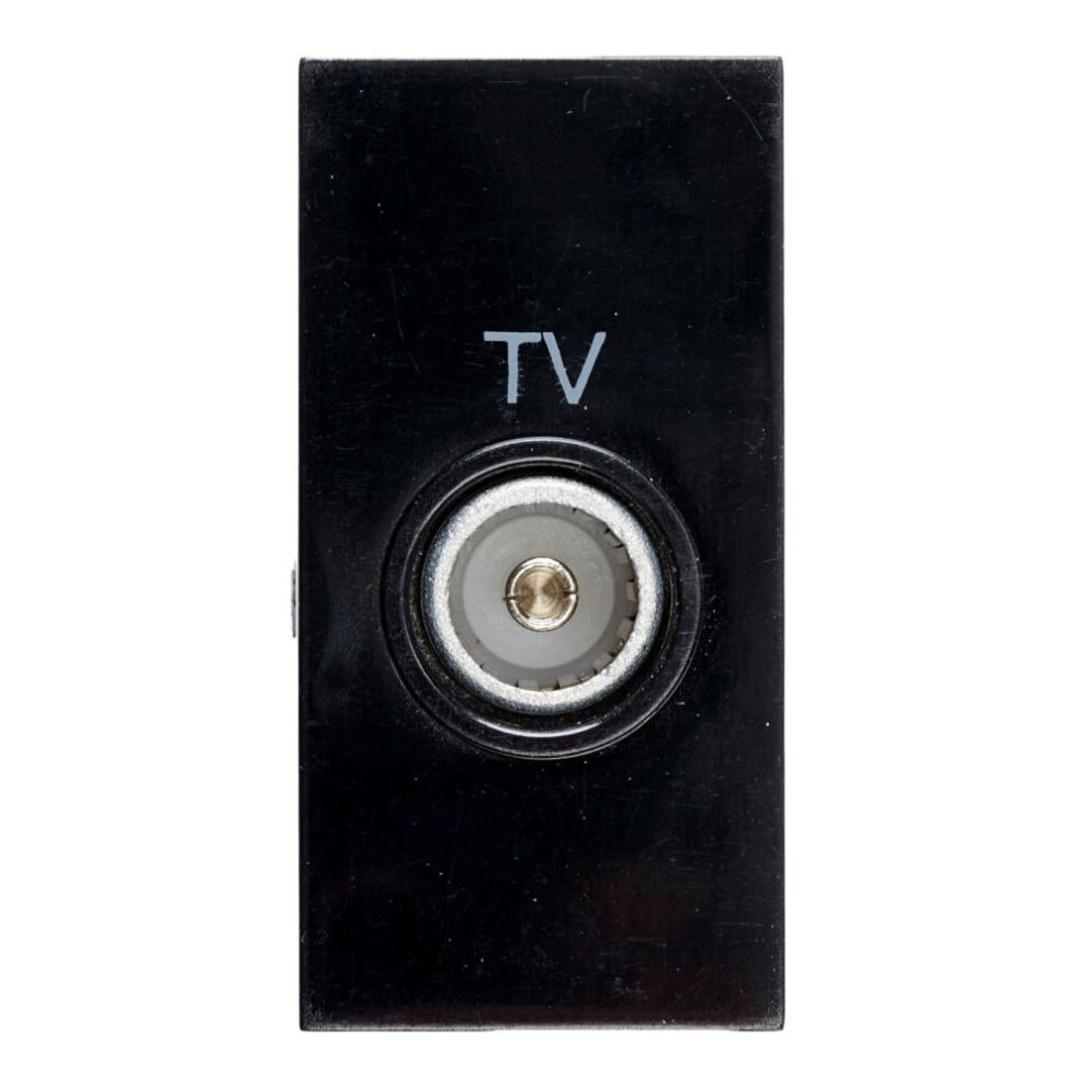 Deta S1442bk Modular Tv Aerial Socket Female (Black) 5016211205986