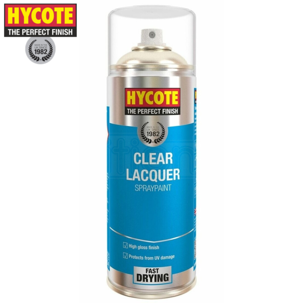 Hycote Clear Lacquer Spray Paint Aerosol Fast-Drying High Gloss Coating 400ml