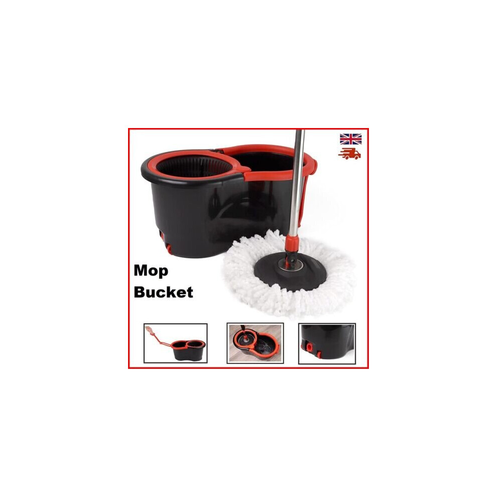 (FULL MOP SET N 2 HEADS) DIVCHI Spin Mop And Bucket Set Floor Cleaning