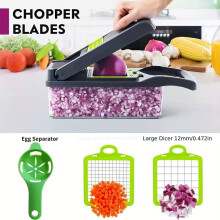 14/16pcs/Set, Vegetable Chopper, Multifunctional Fruit Slicer, Handle Food Grater, Vegetable Slicer, Cutter With Container, Onion Mincer Chopper