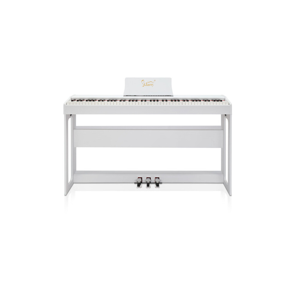 Glarry GDP-104 88 Keys Full Weighted Keyboards Digital Piano with Furniture Stand, Power Adapter, Triple Pedals, Headphone, for All Experience Levels