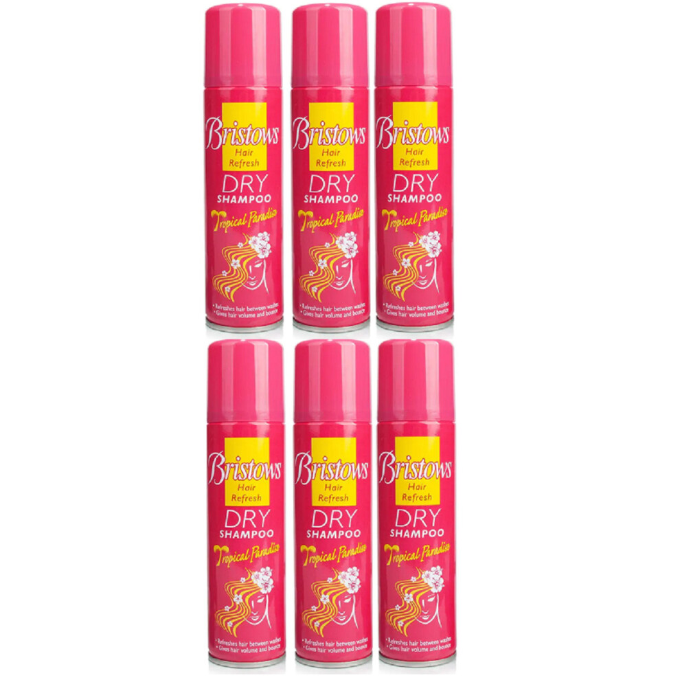 Bristows Dry Shampoo For Hair Refreshes - Tropical Paradise - 6 X 150Ml