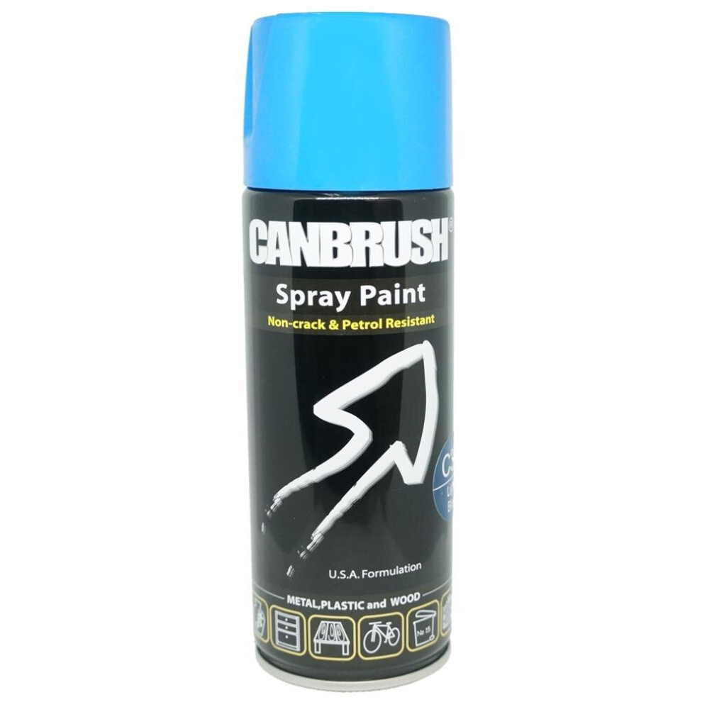 Canbrush C37 Light Blue Spray Paint Aerosol All Purpose Metal Wood Plastic 400ml