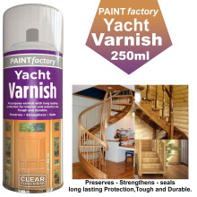 1X Clear Yacht Varnish Spray Exterior Interior Waterproof 250ml All Purpose Hlu
