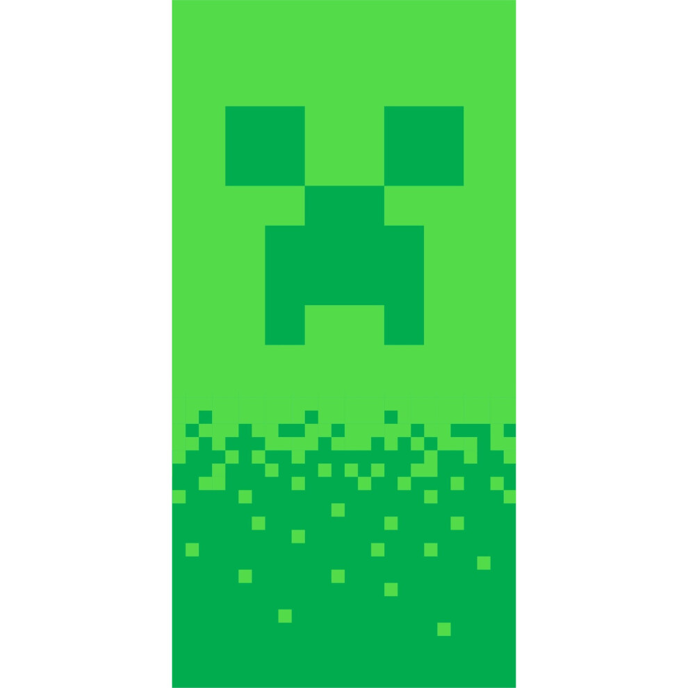 Minecraft Creeper Bath Beach Pool Towel 140 X 70 Cm 100% Cotton Green