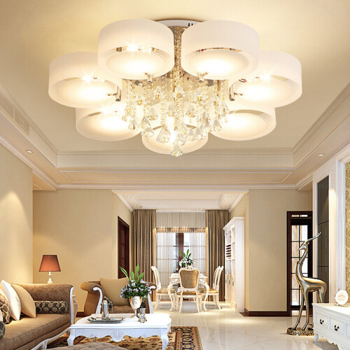 Living And Home Crystal LED Ceiling Lights Chandelier Colour Changing with Rmote Control
