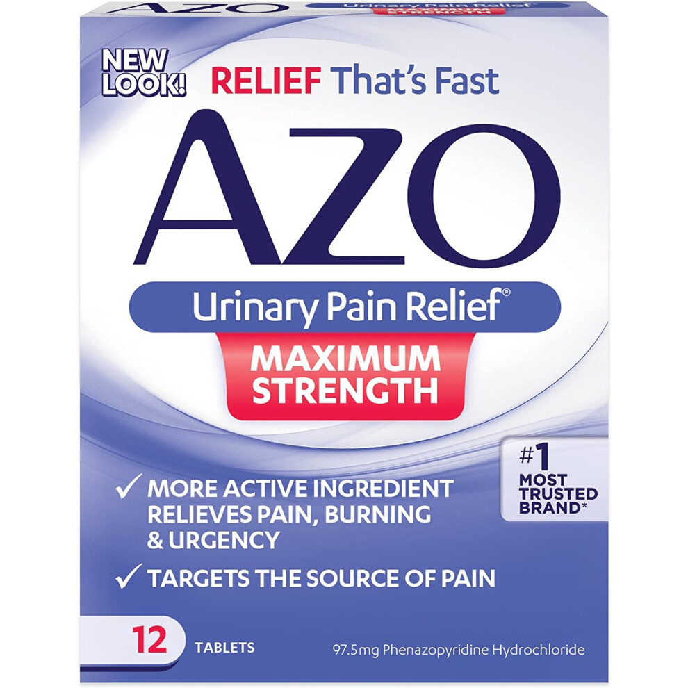 Azo Urinary Pain Relief Maximum Strength, 12 Tablets