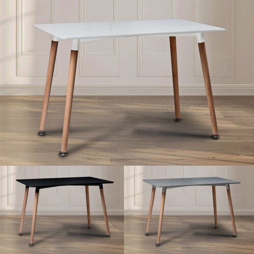 Scandi Rectangle Small Table 4 or 6 Seater Rectangle Scandi Style Kitchen Table on OnBuy