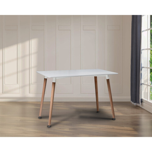 URBN Living (White) 4 or 6 Seater Rectangle Scandi Style Kitchen Table 1