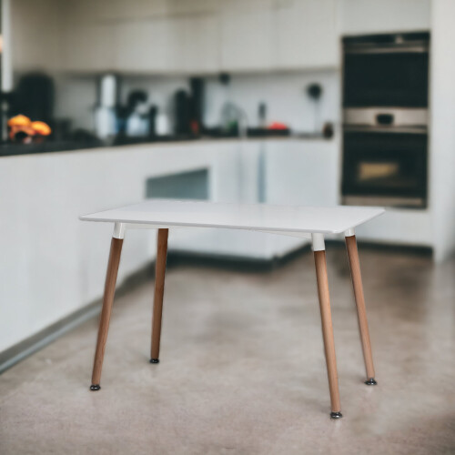 URBN Living (White) 4 or 6 Seater Rectangle Scandi Style Kitchen Table 2