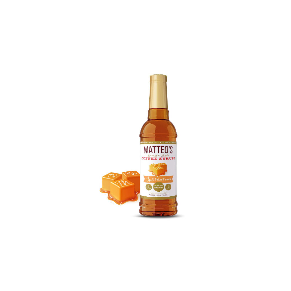 Matteo's Sugar Free Salted Caramel 750Ml Coffee Flavoring Syrup