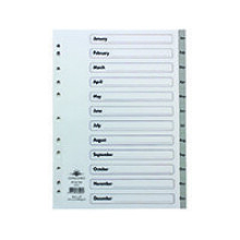 Concord Index Pvc A4 Jan-Dec Grey