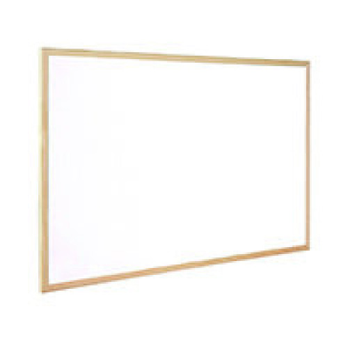 Q-Connect Whiteboard with Wooden Frame, 600x900mm - Scratch-Resistant Surface, Includes Black Marker