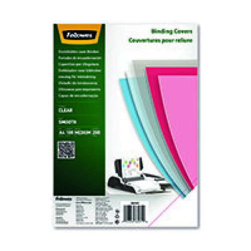 Fellowes Fellowes Bndg Covers 200m PET Pk100