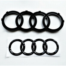 AUDI Black 4 Ring Logo 273mm Front Grill Rear Trunk Emblem