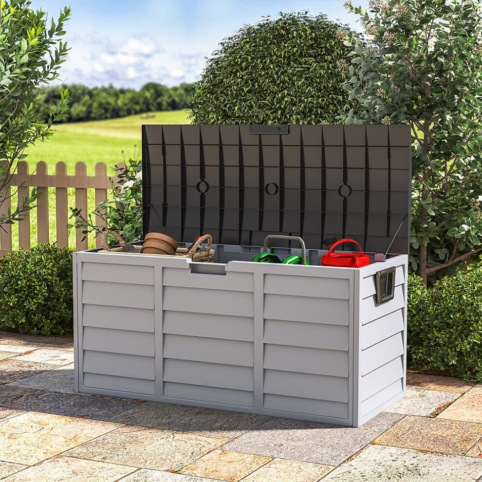 Waterproof Large Plastic Garden Storage Box with Wheels 290L