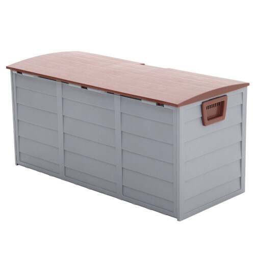 Living And Home Waterproof Large Plastic Garden Storage Box with Wheels 290L 2