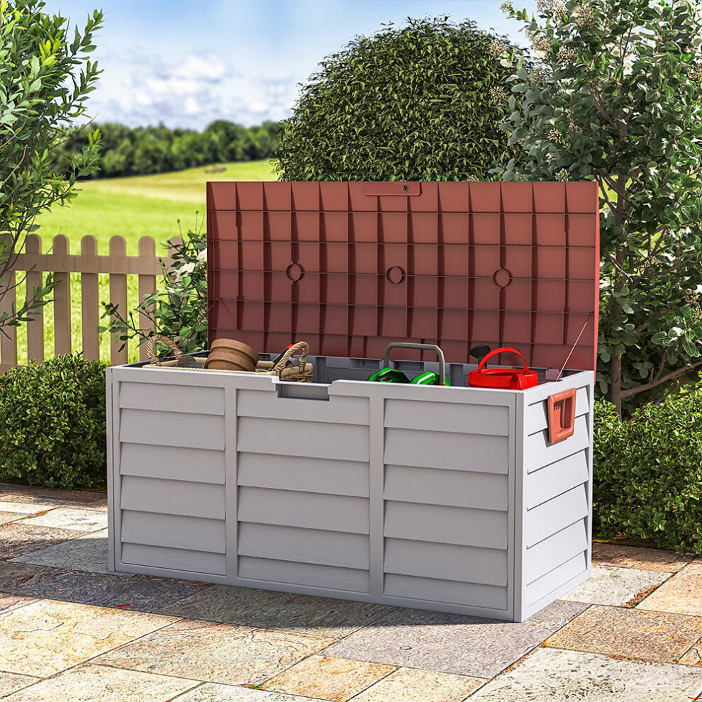 Waterproof Large Plastic Garden Storage Box with Wheels 290L