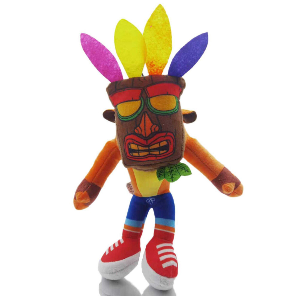 (Mask Wolf) 10'' Crash Bandicoot Kids Plush Toy Stuffed Dolls