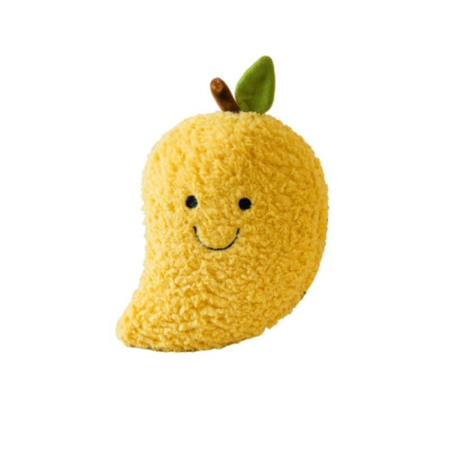 (Mango, 25cm/9.84in) Simulation Fruit Vegetable Doll Cartoon Plush Toy Ornament Children Girl Gift
