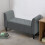 Living And Home Velvet Buttoned Storage Ottoman Bench, Grey 2