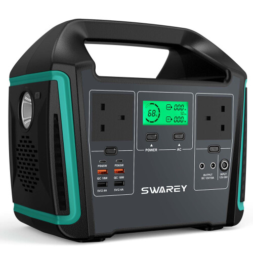 SWAREY 1000W Portable Solar Generator Power Station with 200W Solar Panel 1