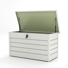(White) 350L Garden Steel Box Patio Waterproof Storage Box