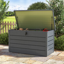 (Anthracite) 350L Garden Steel Box Patio Waterproof Storage Box