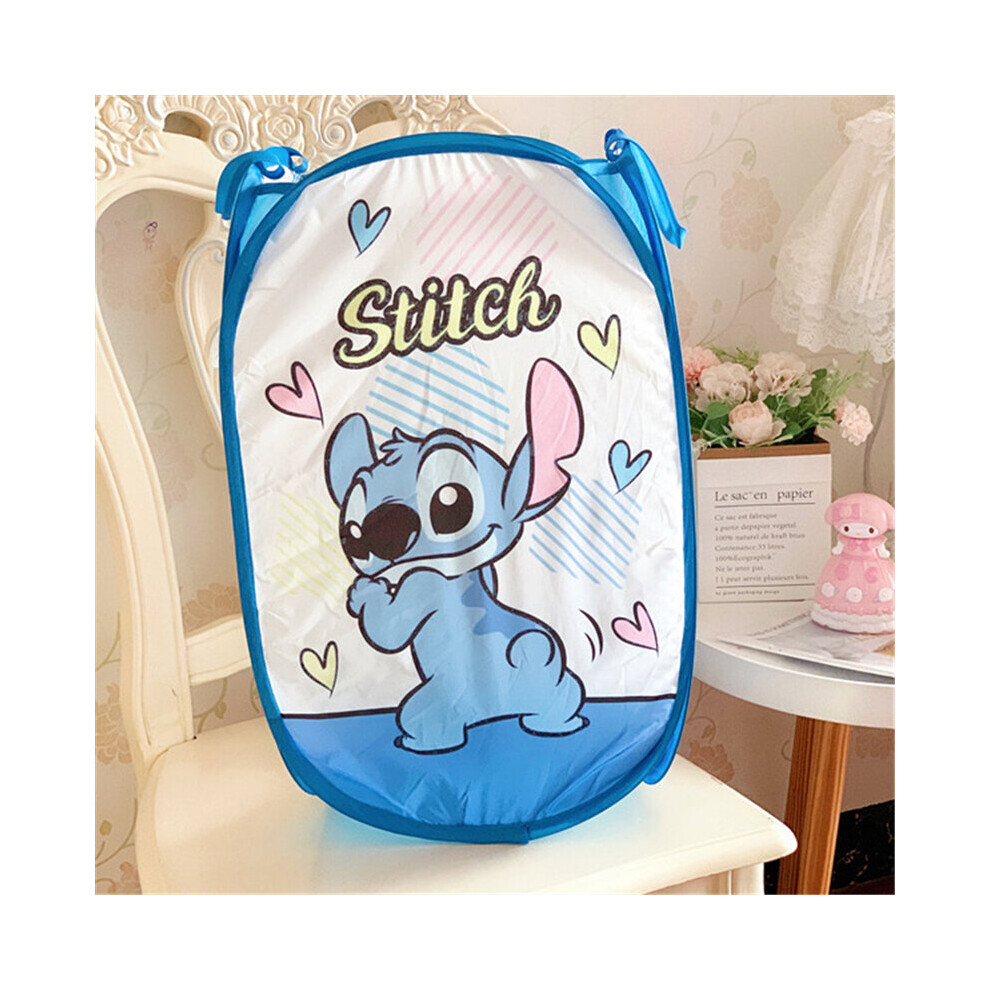 (Stitch) Stitch Sumikkogurashi Collapsible Washing Laundry Bag Foldable Hamper Storage