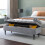 Living And Home Velvet Flip Top Storage Bench Footstool With Side Arms 2