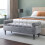 Living And Home Velvet Flip Top Storage Bench Footstool With Side Arms 1