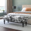 Living And Home Velvet Storage Bench Cow Print Upholster Storage Footstool 1